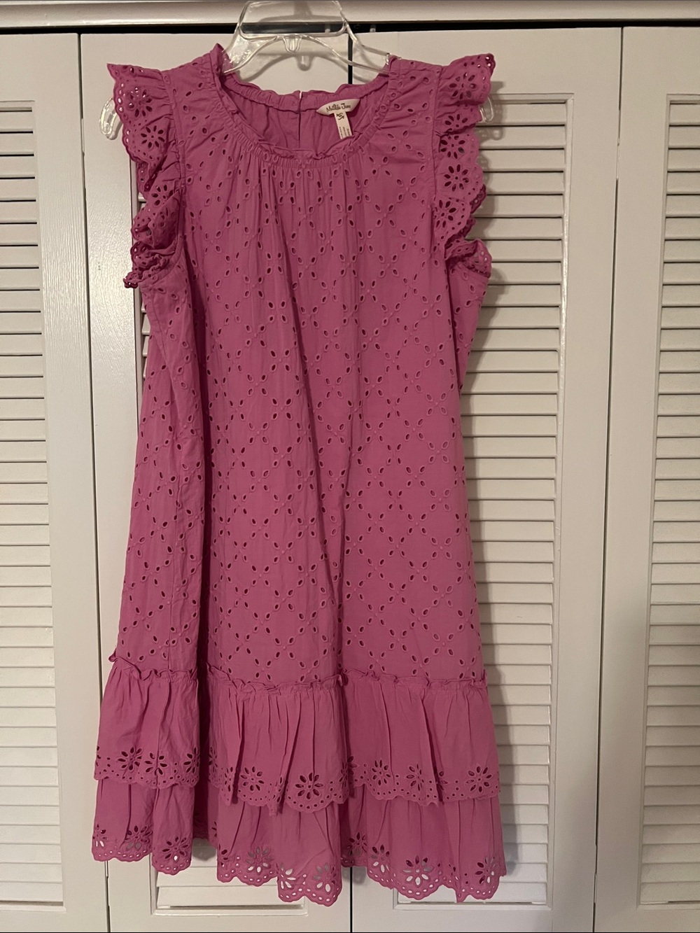 Matilda Jane Rose Pink Eyelet Tiered Flutter Dress